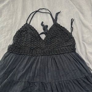 Knitted black baby doll dress